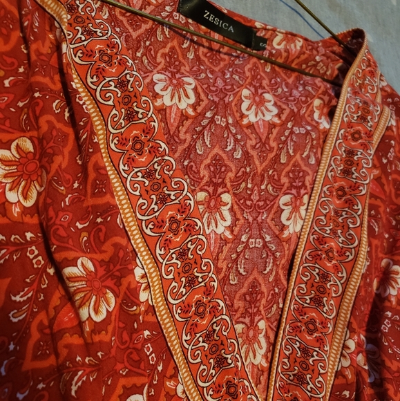 Boho Wrap Dress - Red - Picture 5 of 5